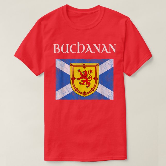 T-shirt Buchanan Clan Nom écossais Drapeau écossais  (Design devant)
