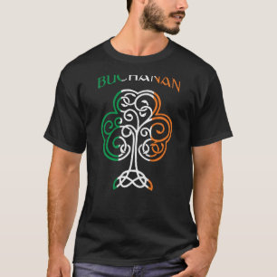 T-shirt BUCHANAN Nom irlandais Shamrock Irlande Drapeau Fa