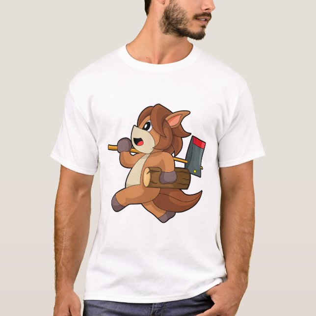 T-shirt Bûcheron à cheval (Devant)
