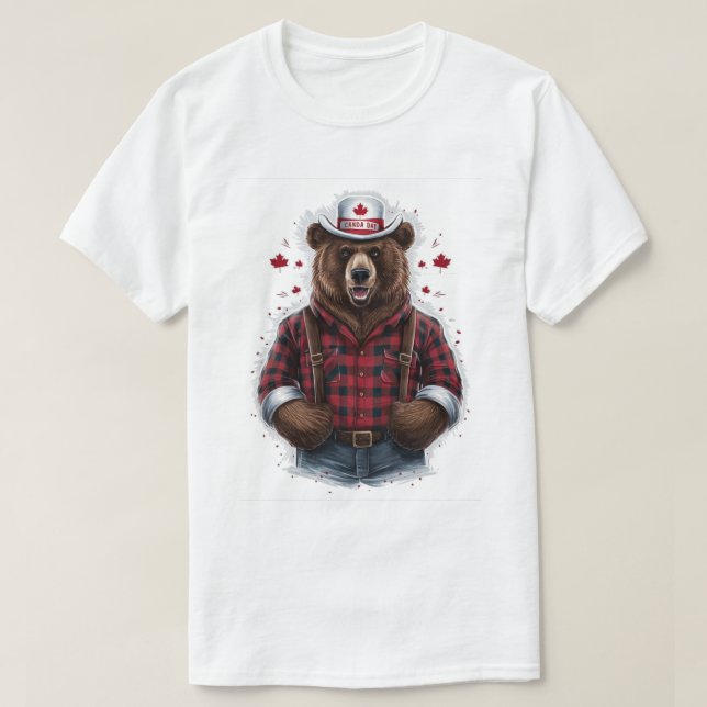 T-shirt Bûcheron Ours Grizzly (Design devant)