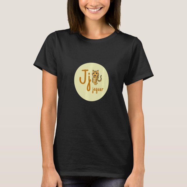 T-shirt Buchstaben des deutschen Alphabets J Jaguar (Devant)