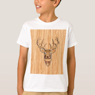 T-shirt Buck Deer Head Bois Grain Style