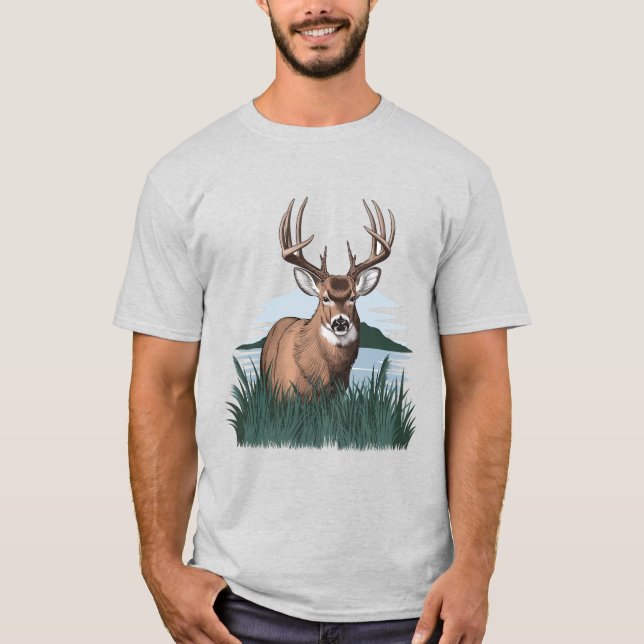 T-shirt Buck in the Brush, Détaillé, Fier Buck (Devant)