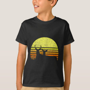 T-shirt Buck Mule Deer Chasse Papa Vintage Retro Sun Bow H
