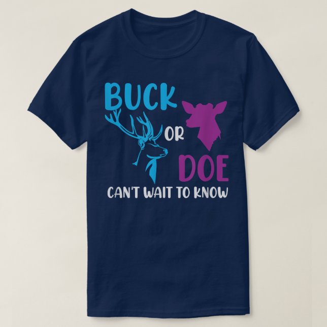 T-shirt Buck Or Doe Can't Wait To Know Gender Reveal Party (Design devant)
