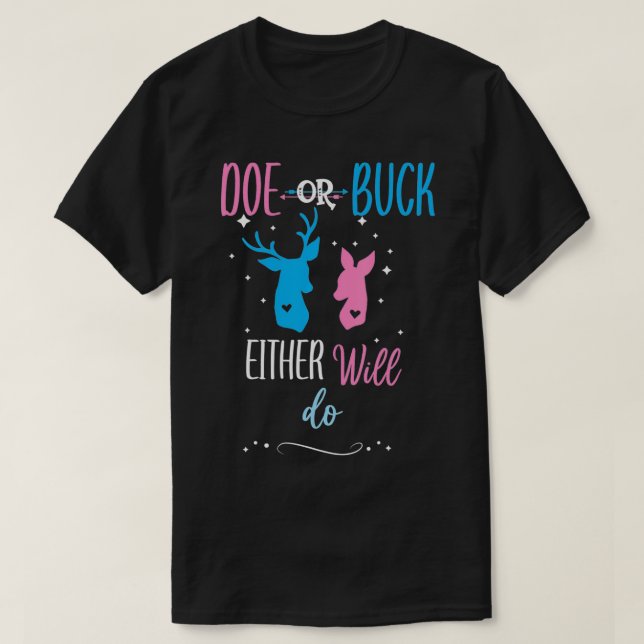 T-shirt Buck Ou Doe Soit Fera Une Partie De Révélation De  (Design devant)