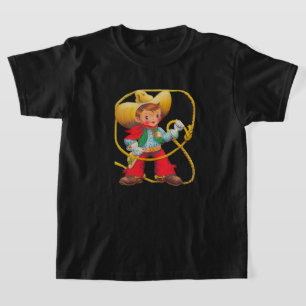 T-shirt Buckaroo Cow-boy Cordon Chapeau Éperons Badge