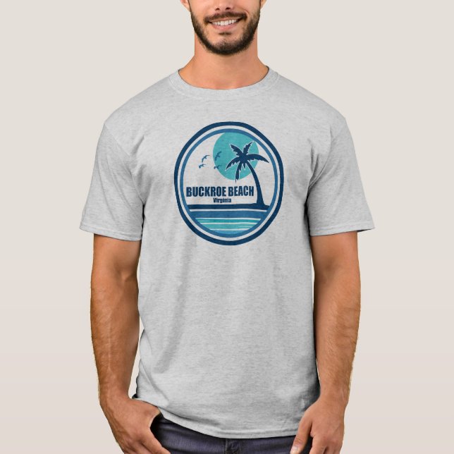 T-shirt Buckroe Beach Virginia Palm Tree Birds (Devant)