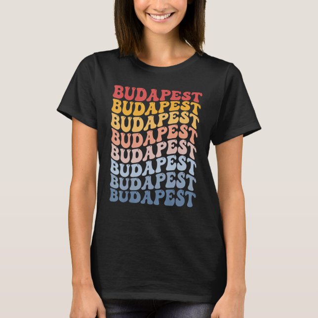 T-shirt Budapest City Groovy Retro (Devant)