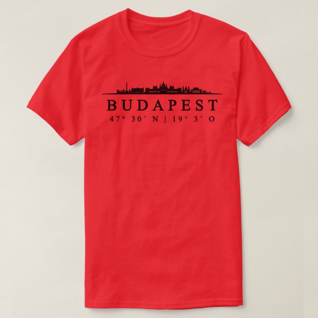 T-shirt Budapest Coordinates Design (Design devant)