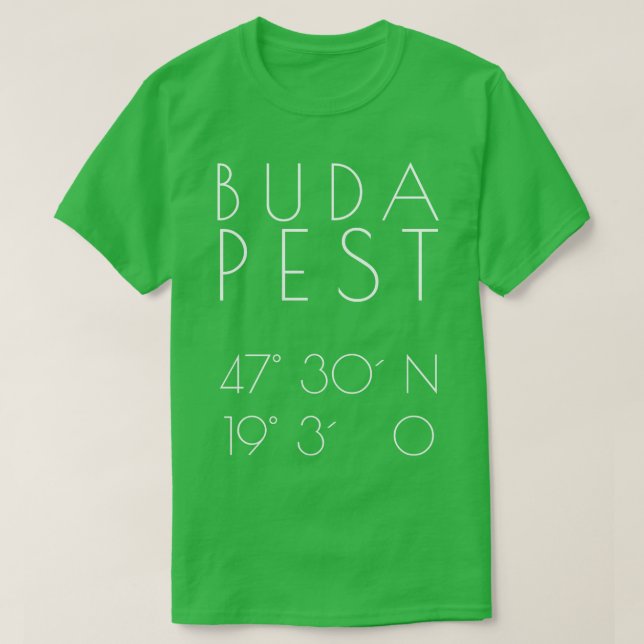T-shirt Budapest Coordonnées Design 1 (Design devant)
