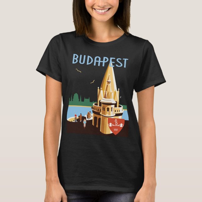 T-shirt Budapest Hongrie Parlement Bleu Voyage (Devant)