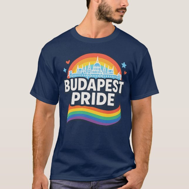 T-shirt Budapest Pride arc-en-ciel LGBTQ+ (Devant)