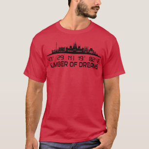 T-shirt Budapest Skyline Gps Coordonner Capitale Hongrie 1