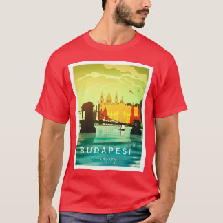 T-shirt Budapest Travel Hongrie Retro Style Art