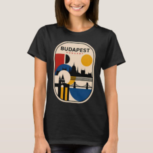 T-shirt Budapest vintage Hongrie Bauhaus Géométrique Horiz