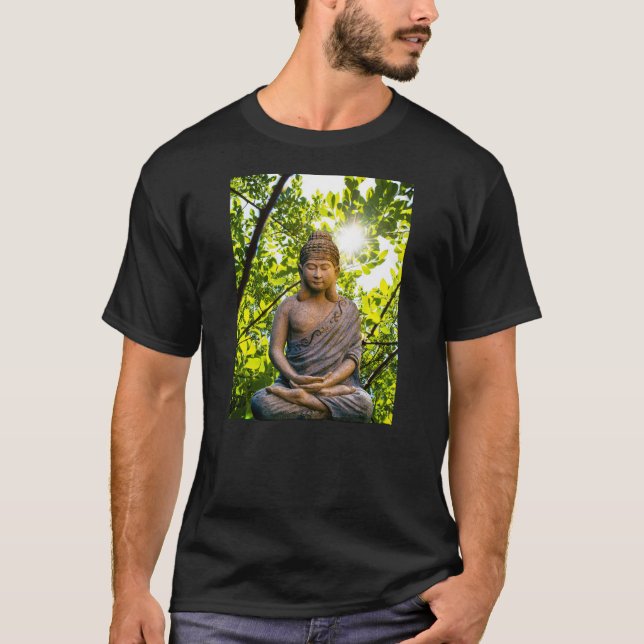 T-shirt Buddhism MeditatIng Statue Spiritual  (Devant)