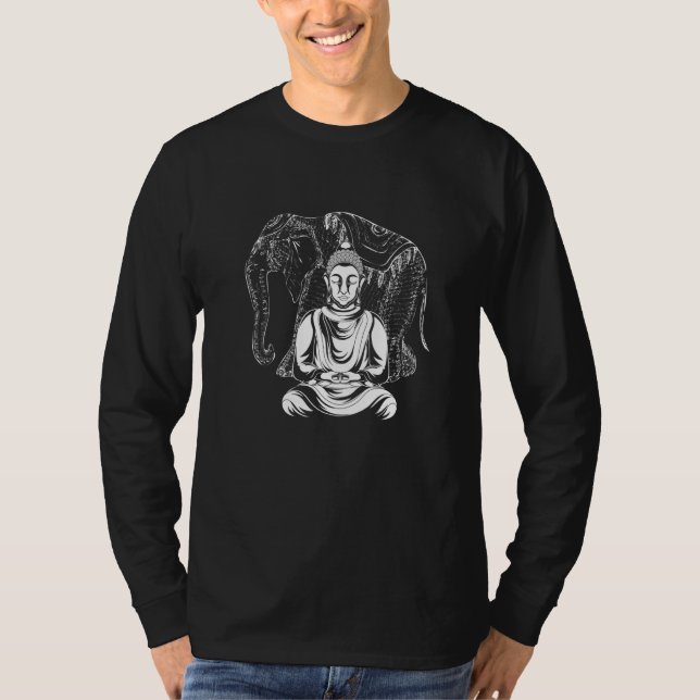 T-shirt Buddhist Spiritual Meditation Zen Buddhism Elephan (Devant)