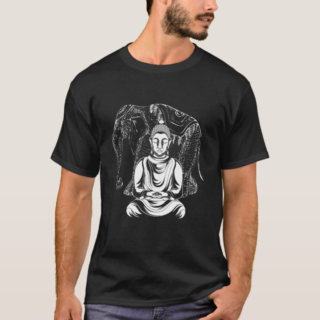 T-shirt Buddhist Spiritual Meditation Zen Buddhism Elephan (Devant)