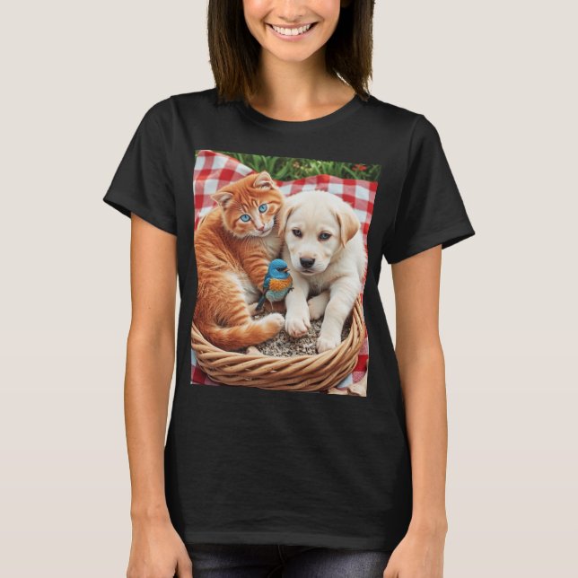 T-shirt Buddies rouges, blanches, bleues (Devant)