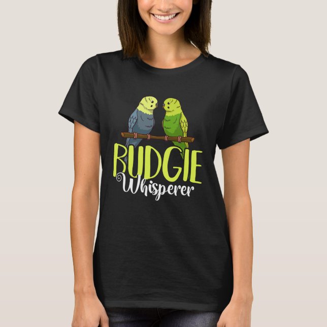 T-shirt Budgie Bird Budgerigar Parakeet Cage (Devant)