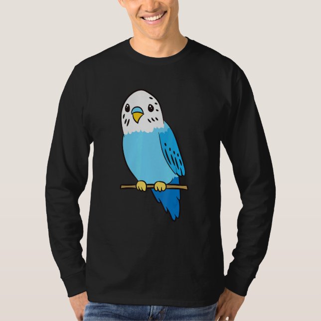 T-shirt Budgie Bird Parakeet Cute Parakeet Blue (Devant)