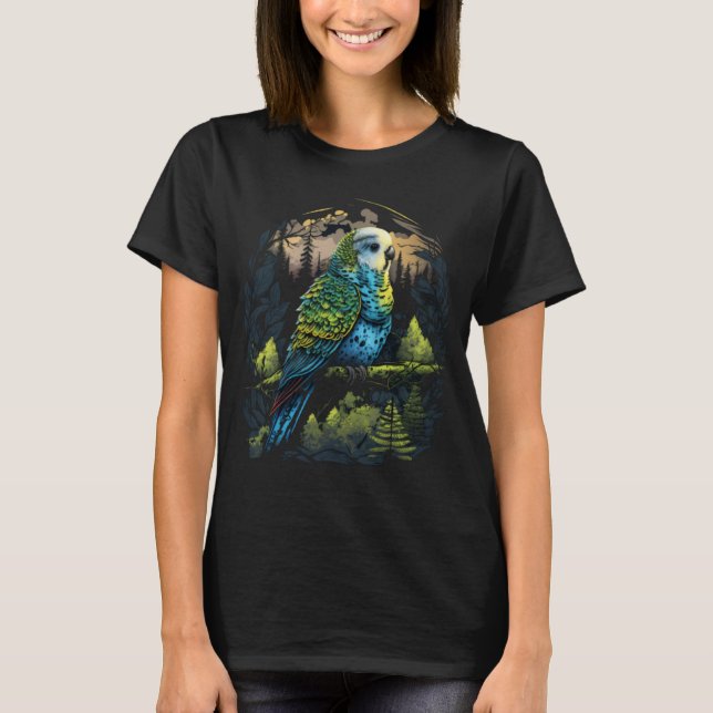 T-shirt Budgie Budgerigar Parakeet Bird Nature Birdwatchin (Devant)
