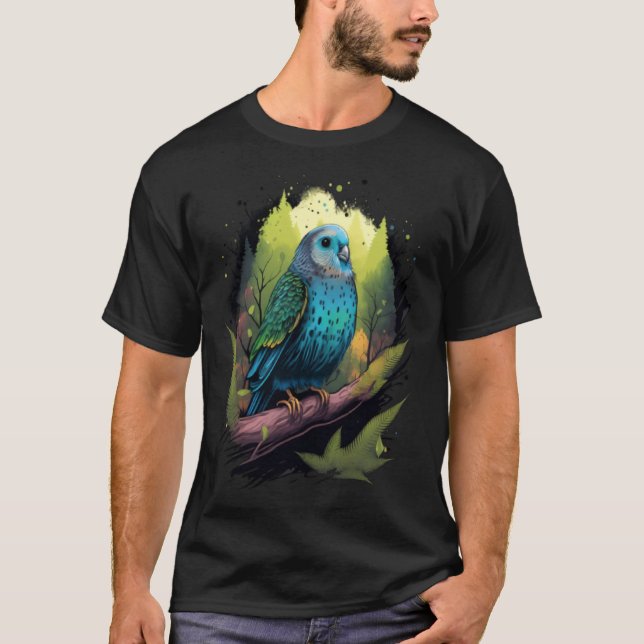 T-shirt Budgie Budgerigar Parakeet Bird Nature Birdwatchin (Devant)