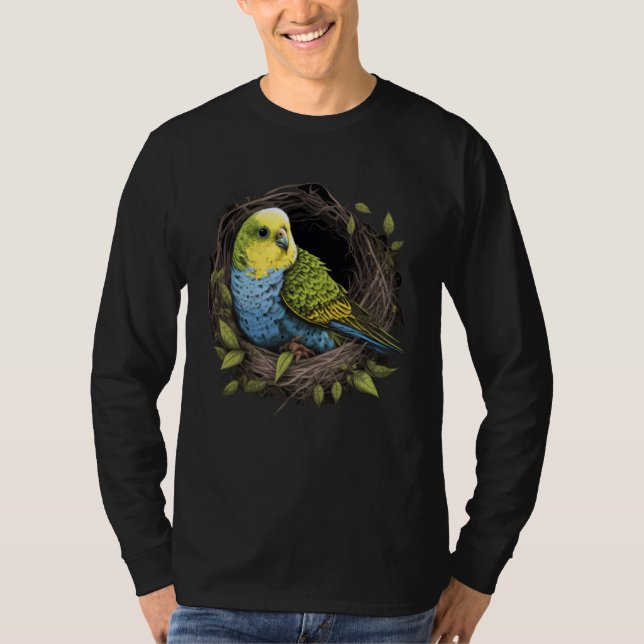 T-shirt Budgie Budgerigar Parakeet Bird Nest  2 (Devant)