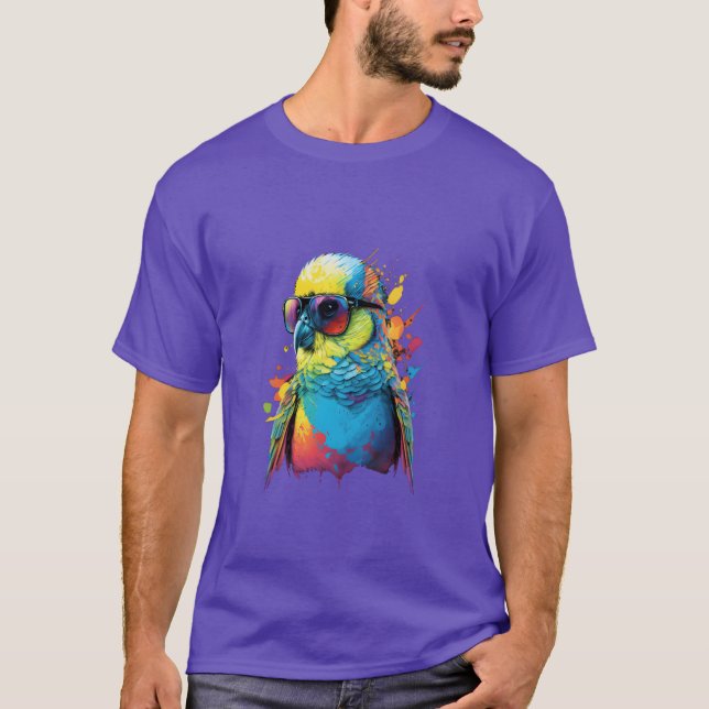 T-shirt Budgie Budgerigar Parakeet Bird rétro (Devant)