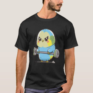 T-shirt Budgie Budgerigar Parakeet Lifting Bodybuilder Gym