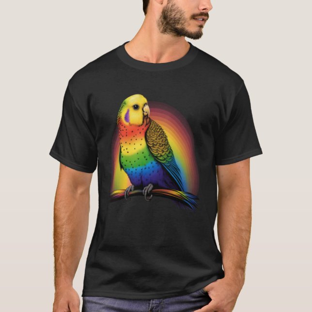 T-shirt Budgie Budgies Birds Rainbow Budgerigar Parakeet   (Devant)
