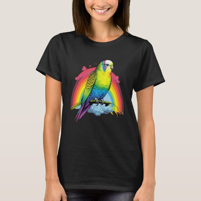 T-shirt Budgie Budgies Birds Rainbow Budgerigar Parakeet   (Devant)