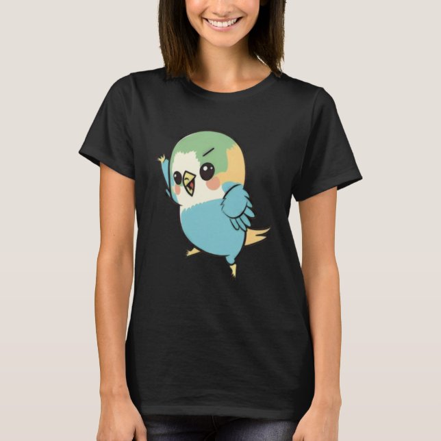 T-shirt Budgie Dabbing Budgerigar Parakeet Bird Dab Dance  (Devant)