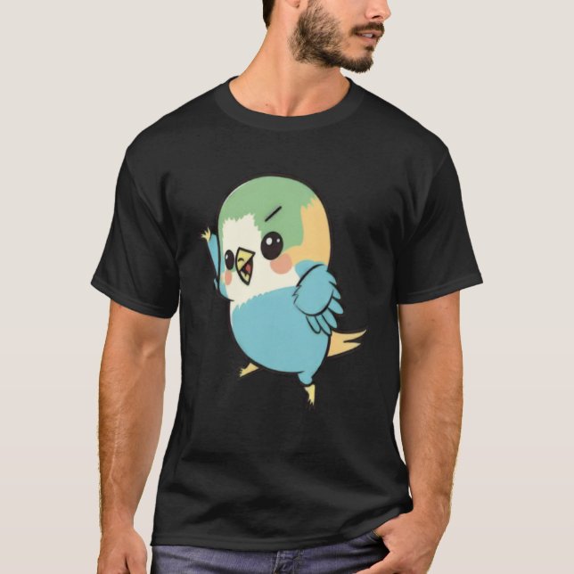 T-shirt Budgie Dabbing Budgerigar Parakeet Bird Dab Dance  (Devant)
