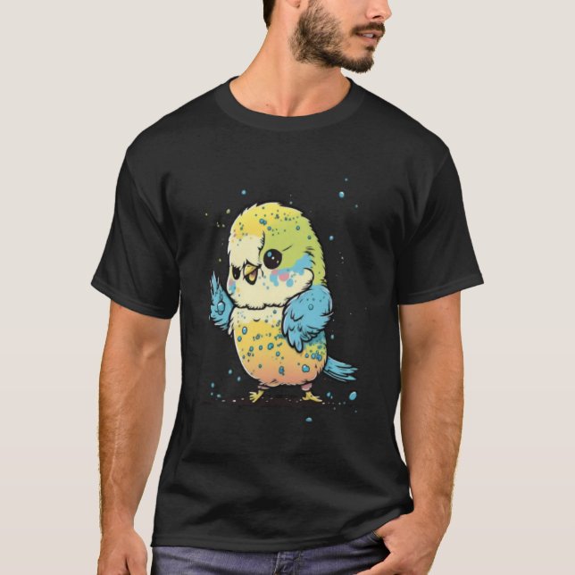 T-shirt Budgie Dabbing Budgerigar Parakeet Bird Dab Dance  (Devant)