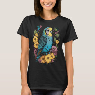 T-shirt Budgie Maman Fleur Budgerigar Parakeet Oiseau Mère