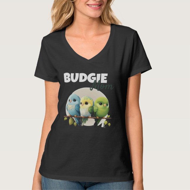 T-shirt Budgie Mom Budgerigar Parakeet Bird 55 (Devant)