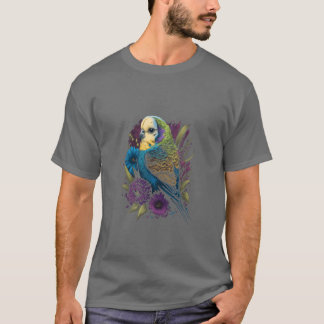 T-shirt Budgie Mom Flower Budgerigar Parakeet Bird boy