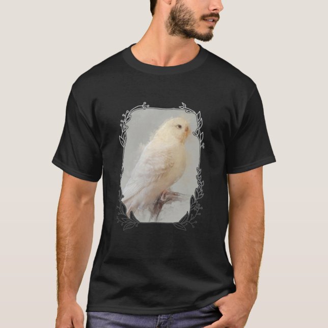 T-shirt Budgie Portrait 21 Animal Bird Wildlife Illustrati (Devant)