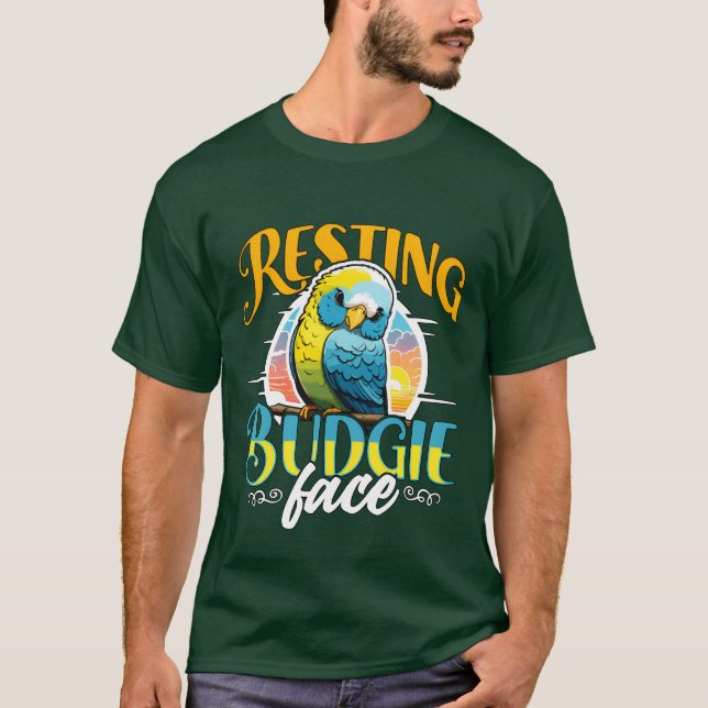 T-shirt Budgie Repose Budgie Face Parakeet Oiseau Amon gif (Devant)