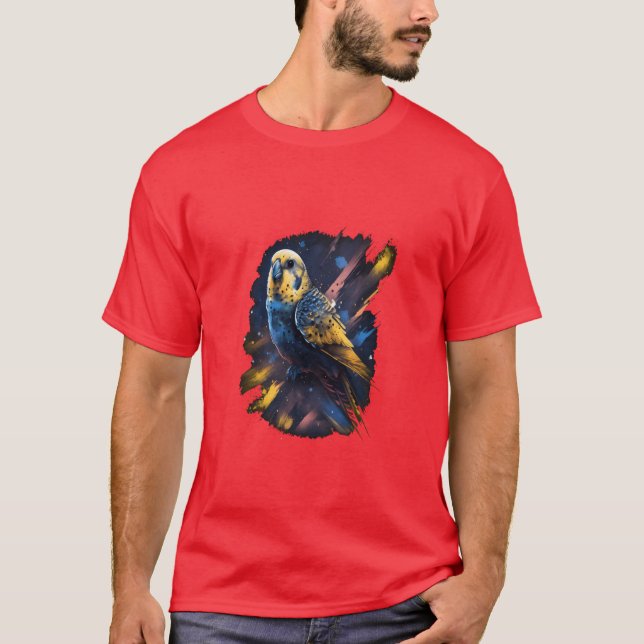 T-shirt Budgie Space Budgerigar Parakeet Bird amis (Devant)