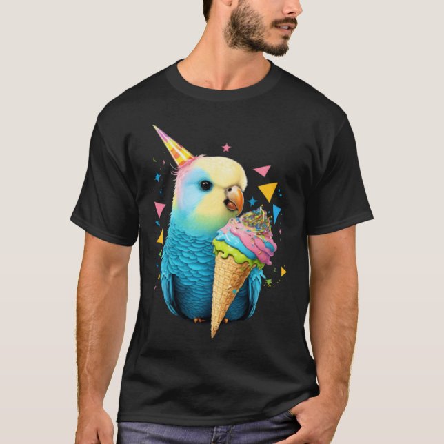 T-shirt Budgie Unicorn Budgerigar Parakeet Bird  1 (Devant)