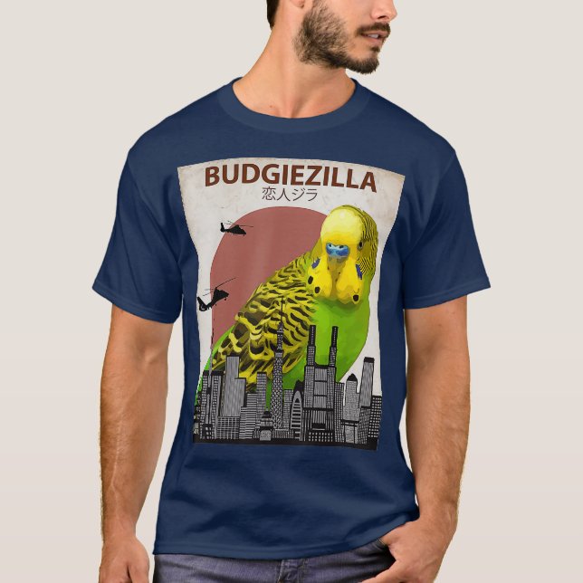 T-shirt Budgiezilla Budgie pour Parakeet Budgerigar (Devant)
