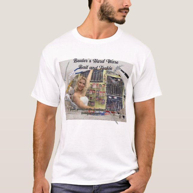 T-shirt Bueler's Hard Ware Bait & Tackle Comté de Sanderso (Devant)