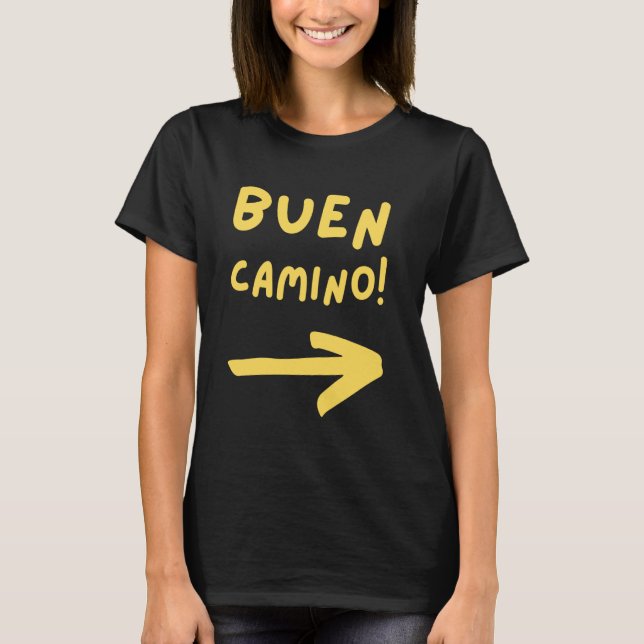 T-shirt Buen Camino Arrow ! Randonnée pèlerin à travers l' (Devant)