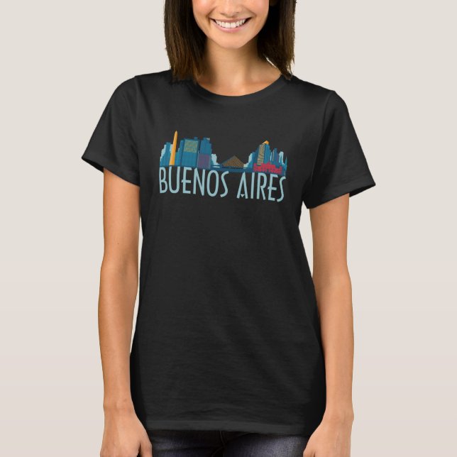 T-shirt Buenos Aires Argentina City Skyline Silhouette Out (Devant)