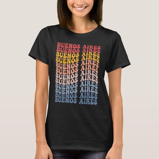 T-shirt Buenos Aires City Groovy Retro (Devant)