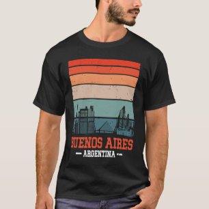 T-shirt Buenos Aires Retro Vintage Sunset Skyline Buenos A