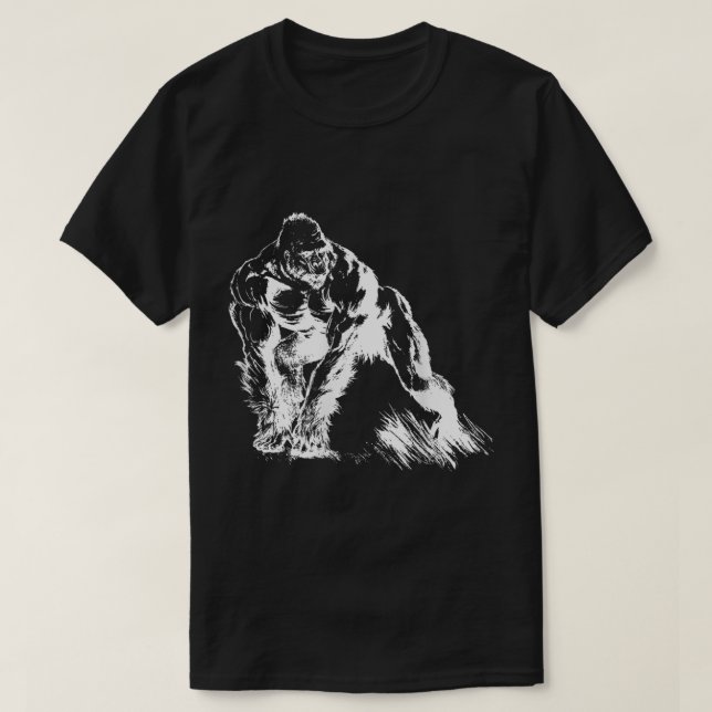 T-shirt Buff Alpha Silverback Gorilla Art Design (Design devant)